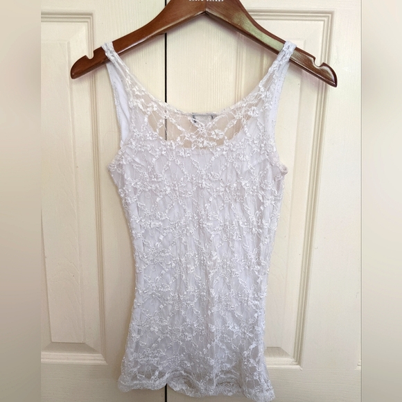 White Lace Multilayer Tank Top - Size S - Picture 3 of 6